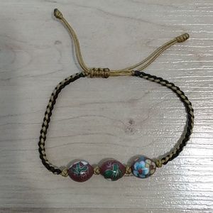 Cord bracelet Cloisonne bead Adjustable